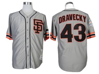 San Francisco Giants #43 Dave Dravecky Gray Throwback Jersey