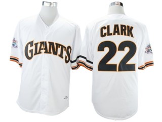 San Francisco Giants #22 Will Clark White 1989 Throwback Jersey