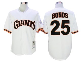 San Francisco Giants #25 Barry Bonds White Throwback Jersey