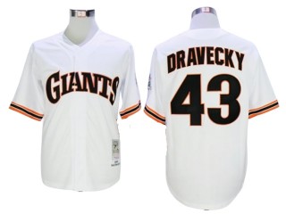 San Francisco Giants #43 Dave Dravecky White Throwback Jersey