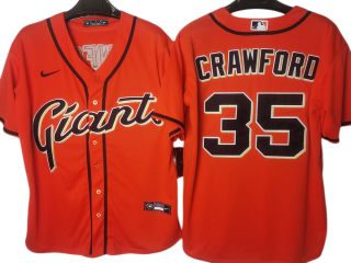 San Francisco Giants #35 Brandon Crawford Orange Cool Base Jersey