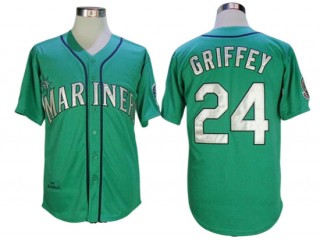 Seattle Mariners #24 Ken Griffey Jr. Green 1995 Throwback Jersey