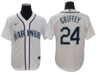 Seattle Mariners #24 Ken Griffey Jr. White Home Cool Base Jersey