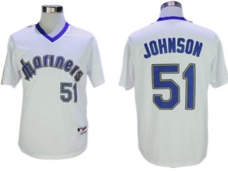 Seattle Mariners #51 Randy Johnson White Cooperstown Collection Jersey