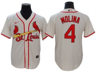 St. Louis Cardinals #4 Yadier Molina Cream Alternate Cool Base Jersey