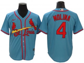 St. Louis Cardinals #4 Yadier Molina Blue Alternate Cool Base Jersey
