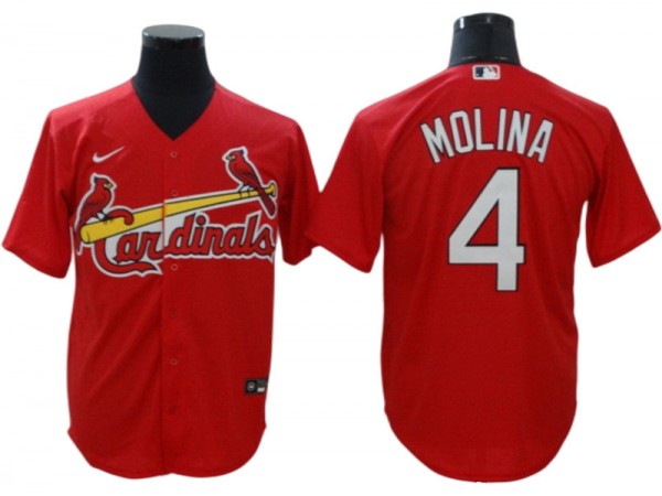 St. Louis Cardinals #4 Yadier Molina Red Alternate Cool Base Jersey