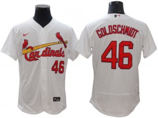 St. Louis Cardinals #46 Paul Goldschmidt White Home Flex Base Jersey