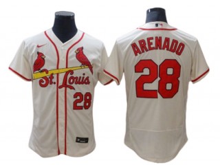 St. Louis Cardinals #28 Nolan Arenado Cream Alternate Flex Base Jersey