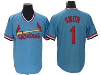 St. Louis Cardinals #1 Ozzie Smith Light Blue Cooperstown Collection Cool Base Jersey