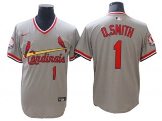 St. Louis Cardinals #1 Ozzie Smith Gary Cooperstown Collection Cool Base Jersey