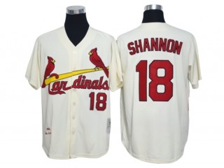 St. Louis Cardinals #18 Mike Shannon Cream 1964 Throwback Jersey