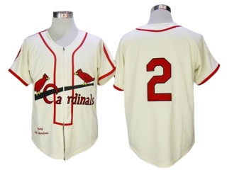 St. Louis Cardinals #2 Red Schoendienst Cream 1946 Throwback Jersey