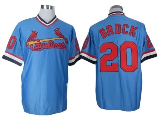 St. Louis Cardinals #20 Lou Brock Light Blue 1979 Throwback Jersey