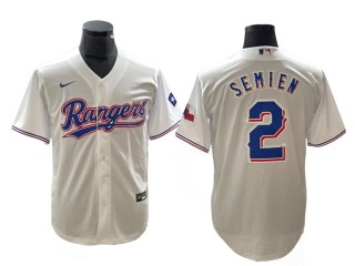 Texas Rangers #2 Marcus Semien White Cool Base Jersey