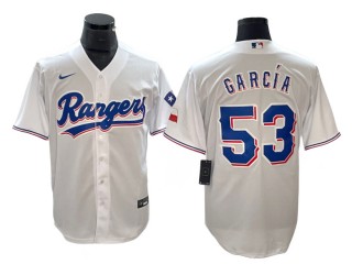 Texas Rangers #53 Adolis Garcia White Cool Base Jersey