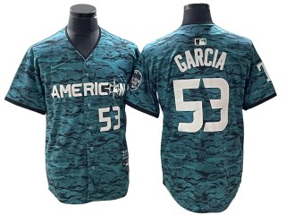 American League Texas Rangers #53 Adolis Garcia Teal 2023 MLB All-Star Game Jersey
