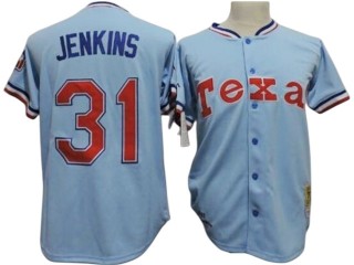 Texas Rangers #31 Ferguson Jenkins Light Blue Throwback Jersey