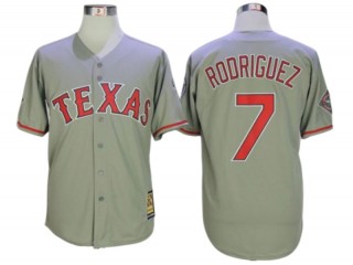 Texas Rangers #7 Ivan Rodriguez Gray Cooperstown Collection Throwback Jersey
