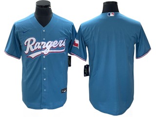 Texas Rangers Blank Light Blue Cool Base Jersey