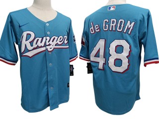 Texas Rangers #48 Jacob deGrom Light Blue Alternate Cool Base Jersey