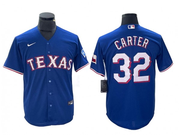 Texas Rangers #32 Evan Carter Royal Cool Base Jersey