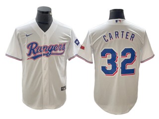 Texas Rangers #32 Evan Carter White Cool Base Jersey