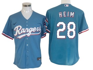 Texas Rangers #28 Jonah Heim Light Blue Cool Base Jersey
