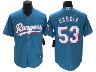Texas Rangers #53 Adolis Garcia Light Blue Cool Base Jersey