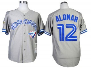Toronto Blue Jays #12 Roberto Alomar Gray Throwback Jersey