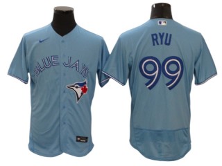 Toronto Blue Jays #99 Hyun-Jin Ryu Light Blue Alternate Flex Base Jersey
