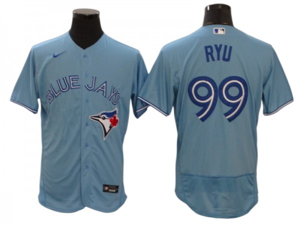 Toronto Blue Jays #99 Hyun-Jin Ryu Light Blue Alternate Flex Base Jersey