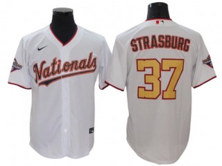 Washington Nationals #37 Stephen Strasburg White Gold Program Cool Base Jersey