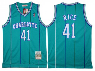 Charlotte Hornets #41 Glen Rice Teal Hardwood Classic Jersey