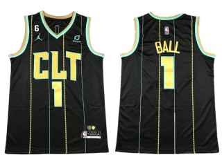 Charlotte Hornets #1 LaMelo Ball 2022/23 Black City Edition Swingman Jersey