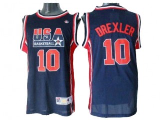 1992 Olympic USA Basketball Dream Team #10 Clyde Drexler Jersey - Navy/White