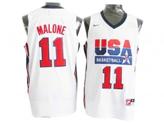 1992 Olympic USA Basketball Dream Team #11 Karl Malone Jersey - Navy/White