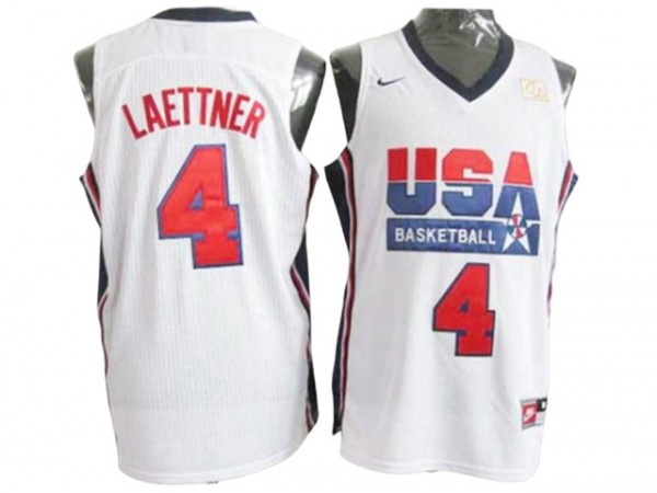 1992 Olympic USA Basketball Dream Team #4 Christian Laettner Jersey - Navy/White