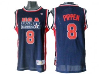 1992 Olympic USA Basketball Dream Team #8 Scottie Pippen Jersey - Navy/White