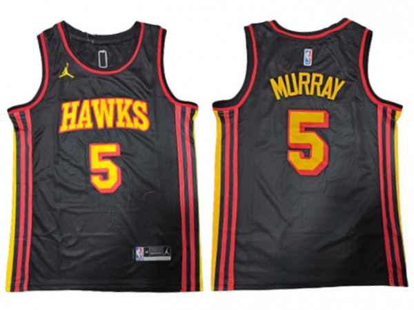 Atlanta Hawks #5 Dejounte Murray Black Statement Edition Swingman Jersey