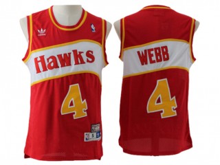 Atlanta Hawks #4 Spud Webb Red Hardwood Classics Jersey