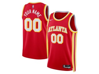 Custom Atlanta Hawks Red Icon Edition Jersey
