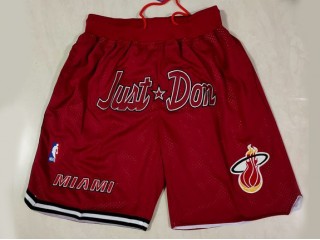 Miami Heat Just Don "Just Don" Red Basketball Shorts
