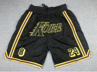 Los Angeles Lakers Just Don "Kobe" #8/24 Black Basketball Shorts