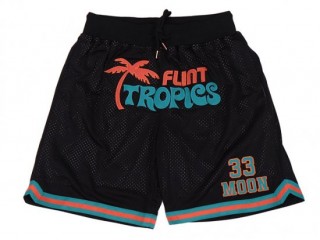 Flint Tropics #33 Jackie Moon Black Basketball Shorts