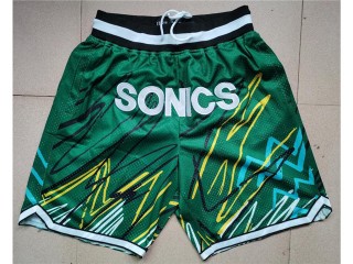Seattle SuperSonics Just Don "Sonics" Green Sublimated Basketball Shorts