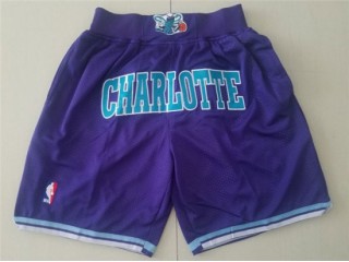Charlotte Hornets Just Don "Charlotte" Purple Basketball Shorts