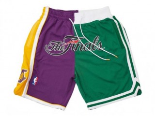 2008 NBA Finals Lakers x Celtics Just Don "The Finals" Purple/Green Basketball Shorts