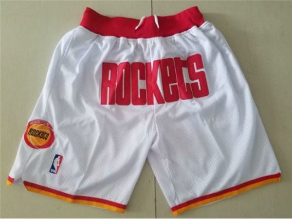 Houston Rockets Just Don "Rockets" White Basketball Shorts