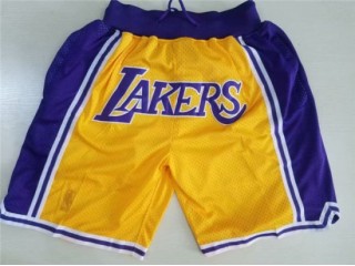 Los Angeles Lakers Just Don "Lakers" Yellow Basketball Shorts